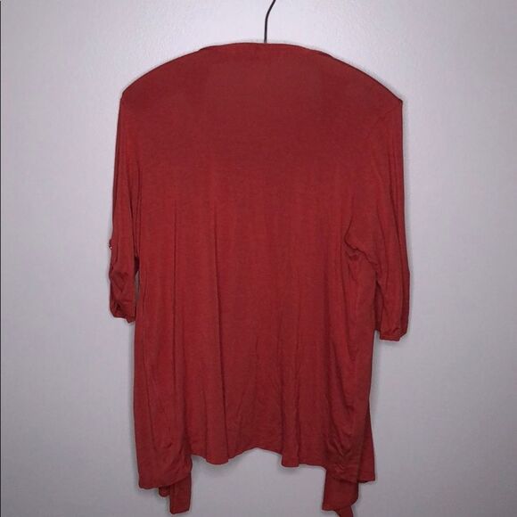 Naif Burnt Orange White Long Sleeve Cardigan Top - Picture 6 of 7